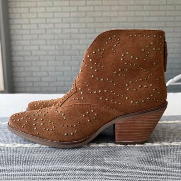 Dingo Denim N Diamonds Studded Zippered Cowboy Booties Size 9 - Picture 2 of 6